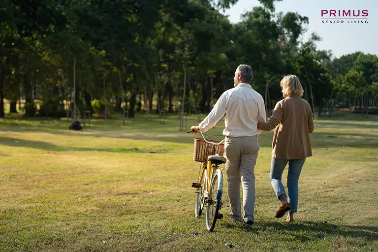 Primus Senior Living Step Into A Happier Old-Age; Walking And Its Benefits To The Elderly Blog Image