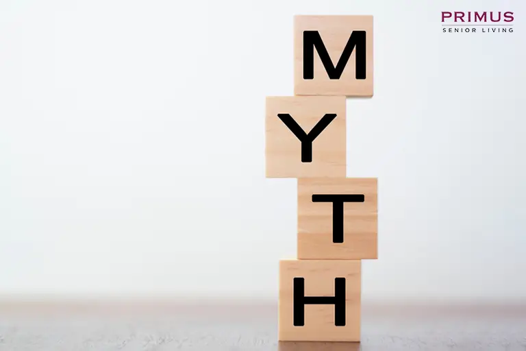 myths vs realities about senior living communities blog page banner image